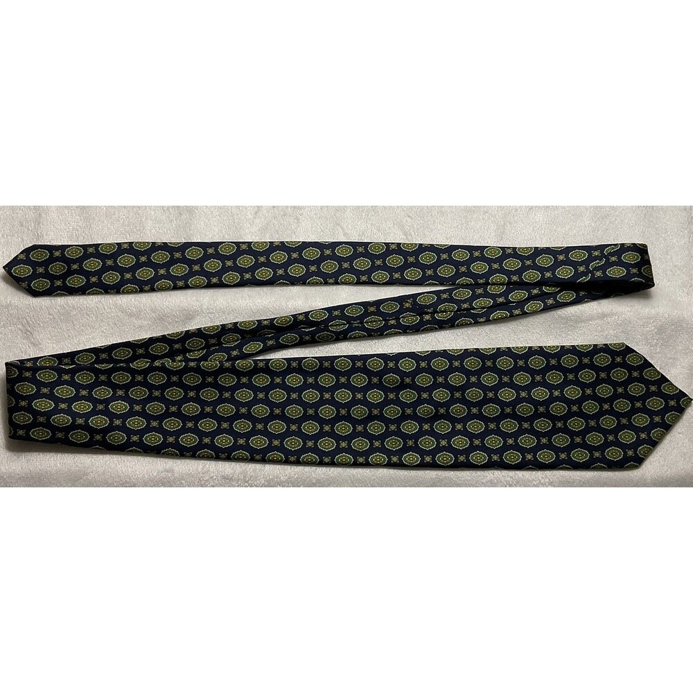 Leonardo Stelli Men’s Silk Blue And Green Tie - Classic